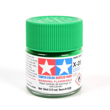 TINTA ACRÍLICA MINI X-28 VERDE PARQUE 10ML TAMIYA TAM 81528